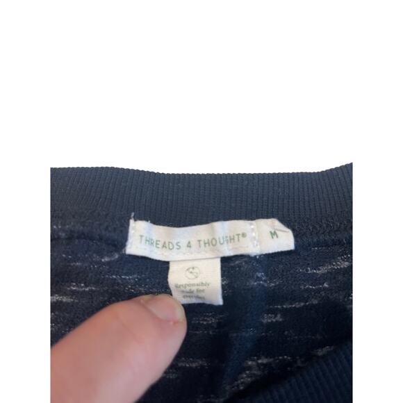 Threads 4 Thought Top Women's Size M Blue/White Fitted Waistband Casual Date - Picture 11 of 13